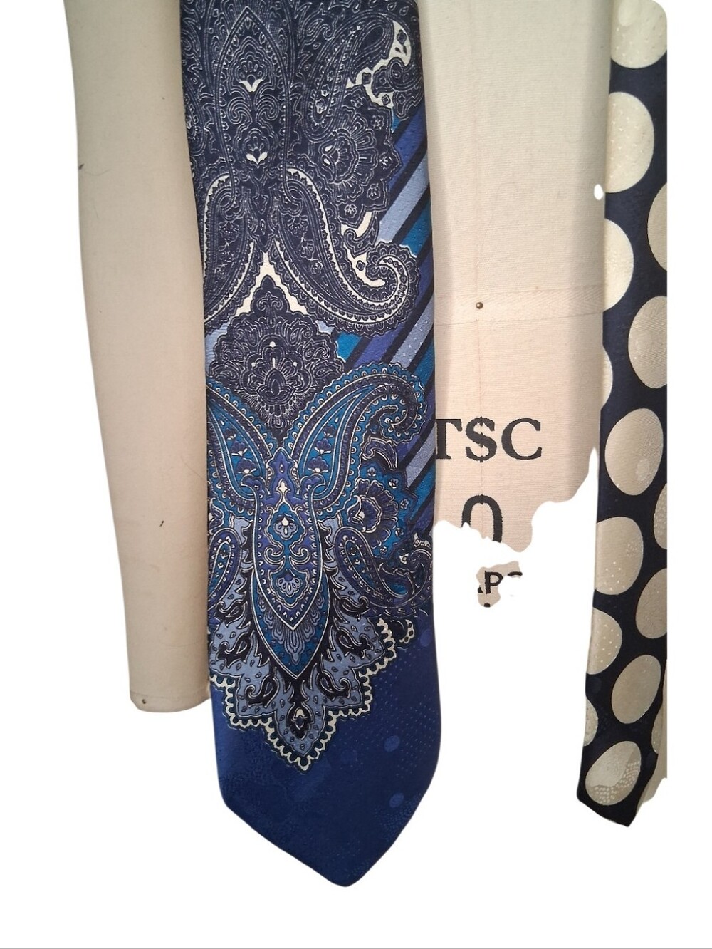 Men's Paisley Silk Tie in Navy Blue